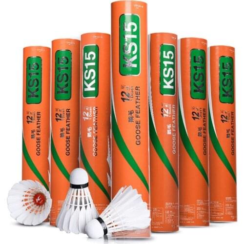 108PCS Kason Shuttlecocks Top Quality Goose Feather Extremely Durable Training Badminton Birdies Speed76/77 L711-9OLA