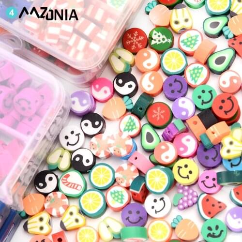 150pcs/box Polymer Clay Beads Set Charm Spacer Beads Accessories Set for Name Bracelets Jewelry Making and Craft Supplies