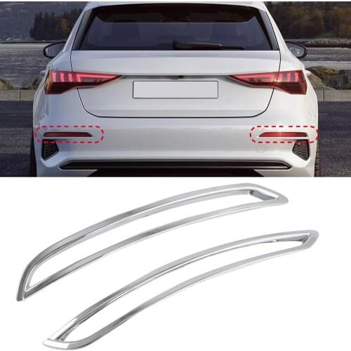 2PCS ABS Plastic Rear Tail Fog Light Lamp Bezel Cover Trim for Audi A3 8Y 2020 2021 2022 Accessories