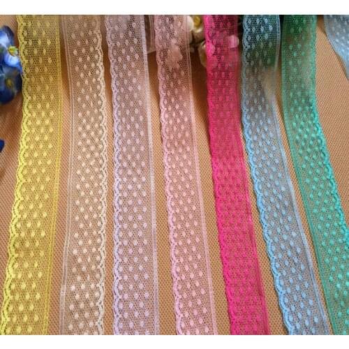 350yards various colors Yard Handicrafts Embroidered Net Lace Trim Ribbon.7colors 29mm wide