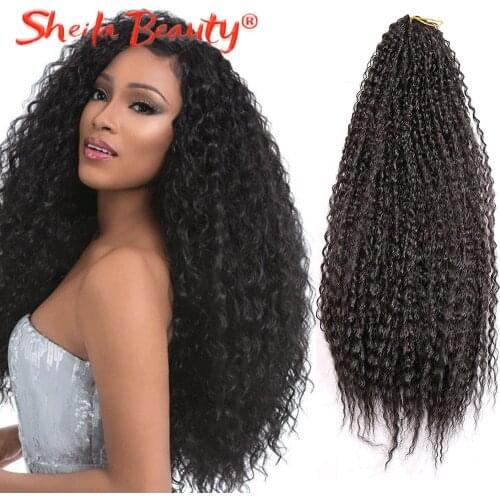 Afro Curls Synthetic Crochet Hair Yaki Kinky Soft Ombre Crochet Braiding Hair Extensions Marly Hair for Black Women