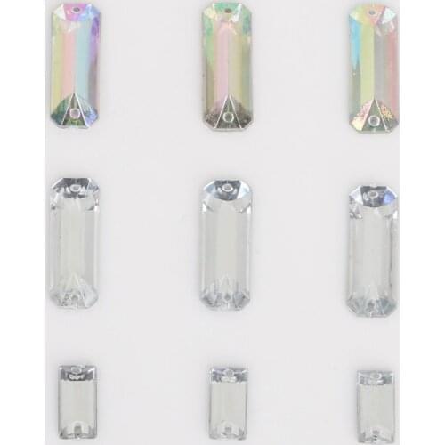 3 Size Sewing Flatback Acrylic Rhinestone Sew On Strass Crystals Stones For DIY Jewelry Clothes Decoration