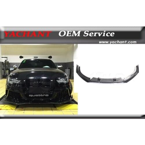 Car-Styling Accessories Carbon Fiber Front Bumper Lip Fit For 13-16 A6 S6 RS6 RS6-Conversion Front Bumper A Style Front Lip