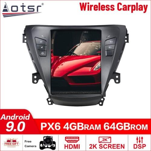 Tesla Style Android 9.0 Touch screen free Car Multimedia Player For HYundai Elantra 2011-2016 Audio Radio stereo 2 din head unit