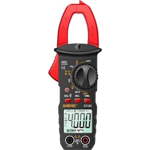 ST180 4000 Counts Digital Clamp Meter AC Current Multimeter Ammeter Voltage Tester Car Amp Hz Capacitance NCV Electrician Tool