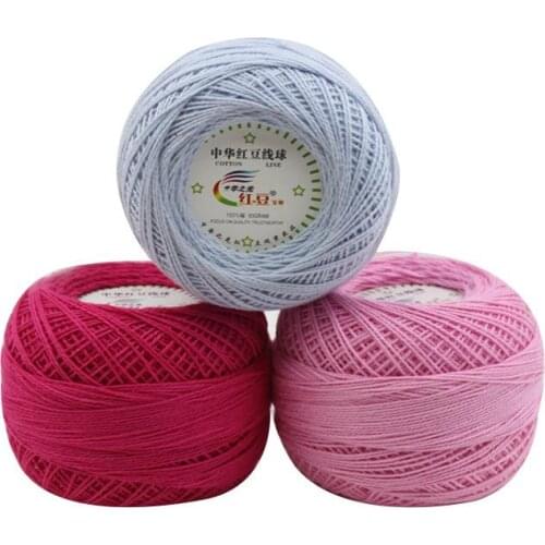 Cheap 50g/balls Worsted 5# Lace Knit Yarn 100% Cotton Crochet Yarn for DIY Hand Knitting Crocheted Thin Yarn Thread FZ335