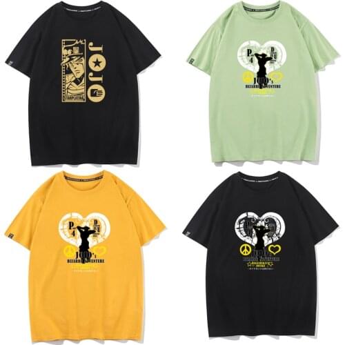 Jojos Bizarre Adventure Cartoon T Shirt Summer Graphic Vintage Tshirt Hip Hop Top Casual Printing Short Sleeve Shorts Cosplay