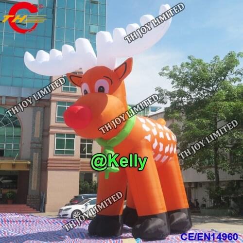 4m/5m/6m giant inflatable deer for Christmas for sale, outdoor advertising inflatable christmas beer reindeer for Xmas