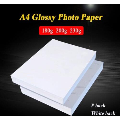 A4 100 sheets High glossy Photo Paper Glossy Printer Photographic Paper for Inkjet Printers Office Supplies 180g 200g 230g