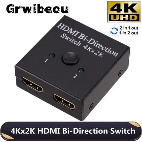 HDMI-compatible Splitter 4K Switch KVM Bi-Direction 1x2/2x1 HDMI-compatible Switcher 2 in1 Out for PS4/3 TV Box Switcher Adapter