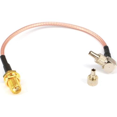 2 pieces SMA Female to TS9 and CRC9 two ways RG316 Coaxial Cable 15CM