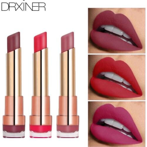 Drxiner matte lipstick set makeup nude purple red liquid lipstick set velvet long lasting waterproof lipsticks 3pcs/lot