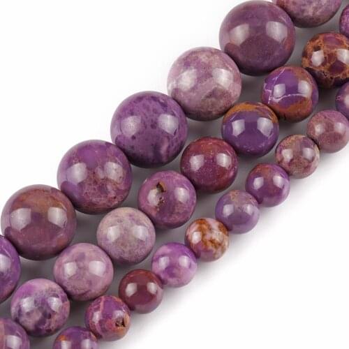 Natural Phosphosiderite American Purple Mica GEM Beads 6/8/10mm Round Loose Stone Beads for Jewelry Making DIY Bracelets 15