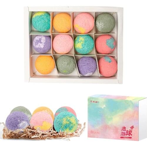 New 12 Pcs/set Organic Bath Gift Natural Mini Handmade Whole Body Spa Bomb Rich Essential Oils Moisturizing Skin Relaxing Scent