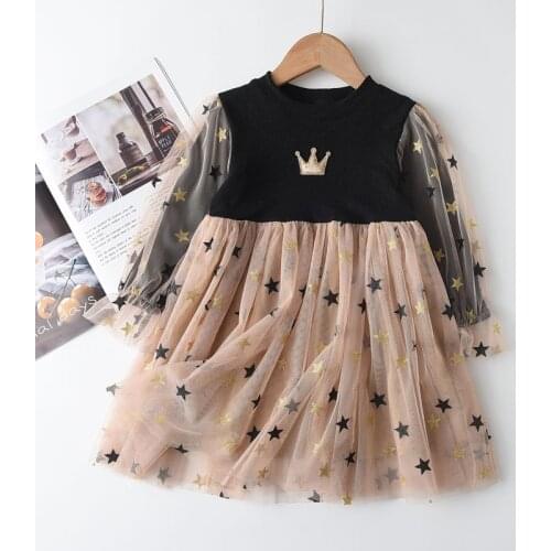 Melario Girls Sweaters Dress Spring Autumn Long Sleeve Princess Dresses Children Mesh Clothes Pleated Dress Xmas Girls Clothes