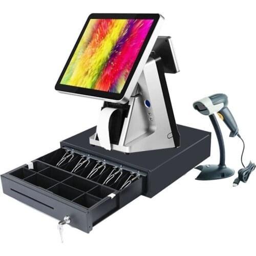 POS system built in printer pos all in one machine pos pc with cash drawer /scanner/printer