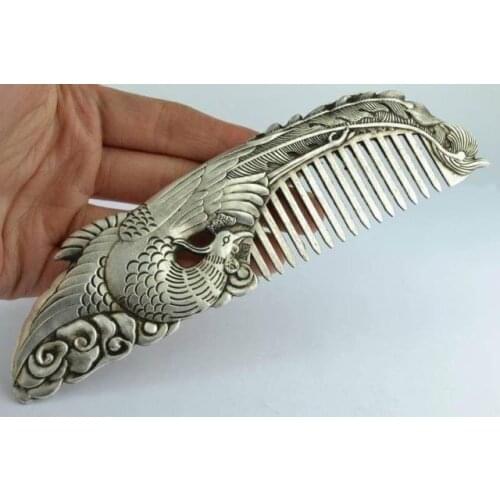 Elaborate Collectibles Decorated Wonderful Handwork Tibet - Silver Phoenix Comb