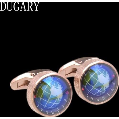 DUGARY Luxury Shirt Gift Designer Cufflinks for Mens gift Brand Wedding Cuff links the earth globe Button male High Quality