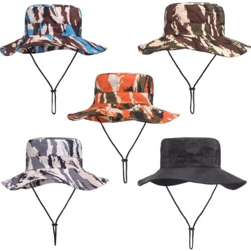 Outdoor Sun Hat Waterproof Fishing Hat Sun Protection Summer for Man and Women Foldable Bucket for Hiking G32E