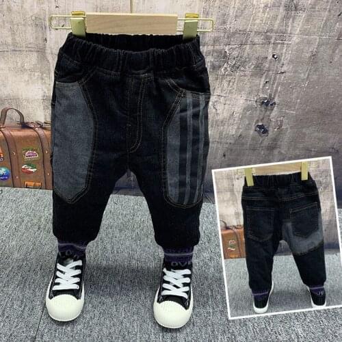 Toddler Boys Pants Thicken Plus Velvet Autumn Winter Denim Pants For Boys 2 3 4 5 6 Y Baby Boy Trousers High Quality Kids Jeans