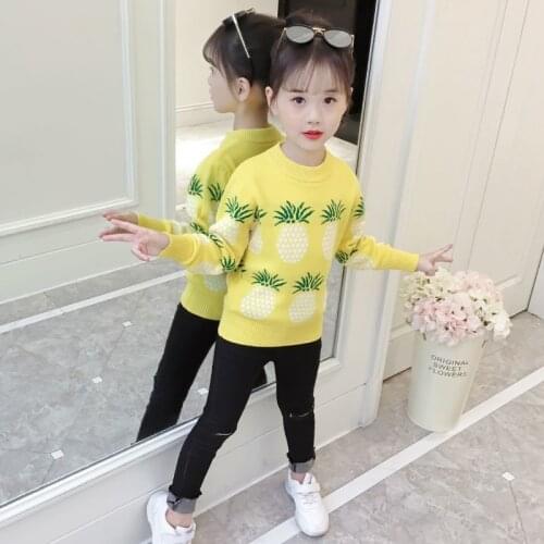 Girls spring and autumn thin pullover sweater western style round neck knitted bottoming shirt western style P4366