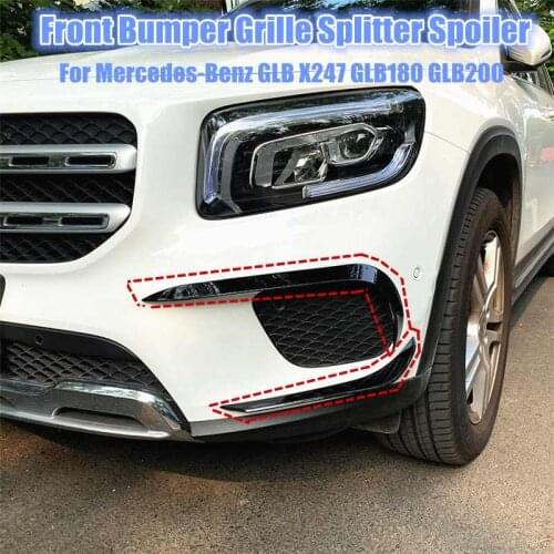 For Mercedes-Benz GLB X247 GLB180 GLB200 Car Styling Front Fog Lamp Grille Lip Splitters Bumper Spoiler Sticker Accessories