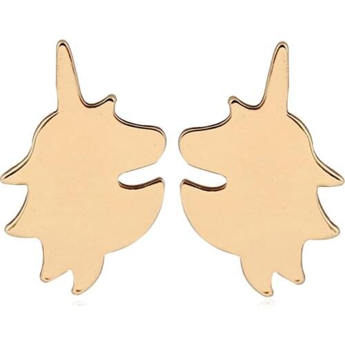 Yiustar New Arrive Unicorn Stud Earings Animal Women brincos Small Earings Fashion Jewelry 2017 ED178