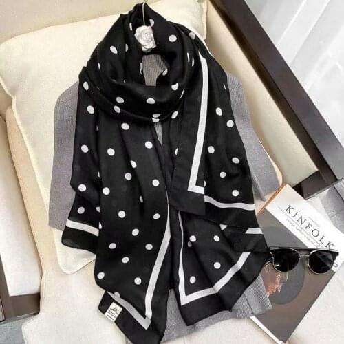Zipeiqing 2021 Cotton Linen Printed Scarf Women Sun-resistant Shawls and Wraps Scarves Polka dot hijab pashminas foulard female