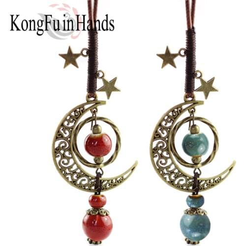 Stars Moon Pendant Necklace Ethnic Bohemian Necklace Jewelry Sweater Chain Long Necklace Elegant Spring Accessory Birthday Gift