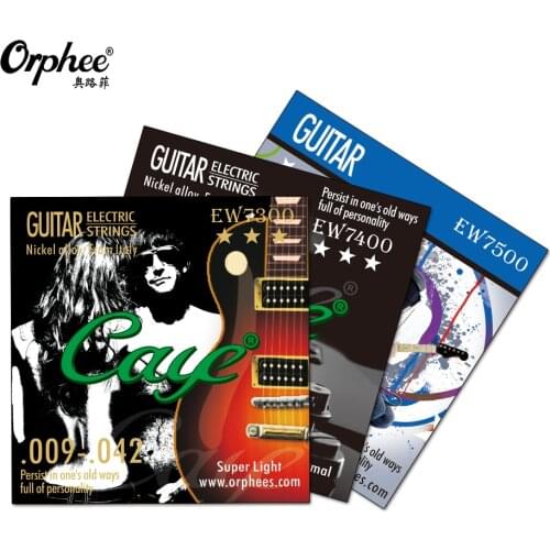 10 Sets Orphee Electric Guitar Strings Caye EW Hexagonal Carbon Steel Phosphor Bronze Metal String for Guitar Accessories
