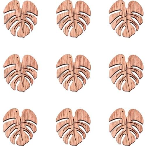20pcs Unfinished Natural Wooden Monstera Leaf Charms Hollow Wood Big Pendants for Earrings Necklace DIY Jewelry Crafts Making