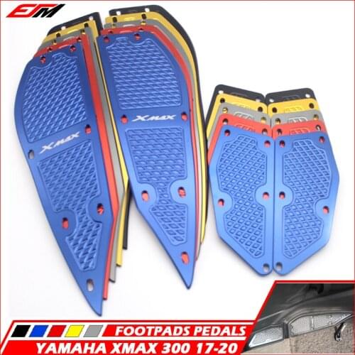 Motorcycle Accessories CNC Foot Rests Step Footrest Footpads Pedals Plate Cover Fit For Yamaha XMAX 300 X-MAX 250 300 2017-2020