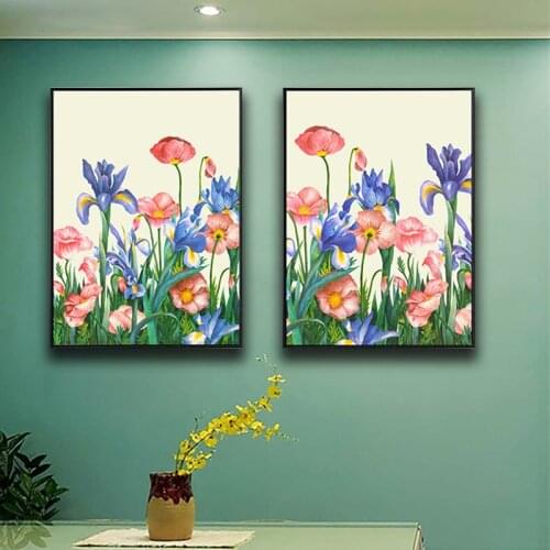 Watercolor Lotus Pond Fresh Flower Plant Modern Artwork Poster Canvas Painting for Bedroom Living Room Wall Decor