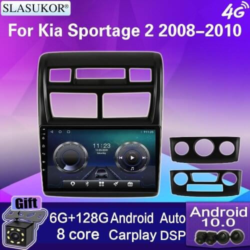 9" For Kia Sportage 2 2008-2010 Android 10 4G+WiFi Car Radio Multimedia Video Player Navigation GPS Head Unit 2 din 2Din No DVD