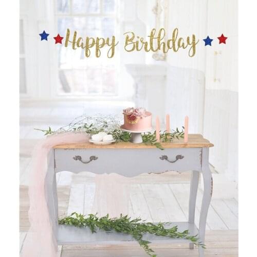 Custom Patriotic Birthday Banner, Red White and Blue Birthday Banner, Happy Birthday Banner,4th of July Birthday,Glitter banner