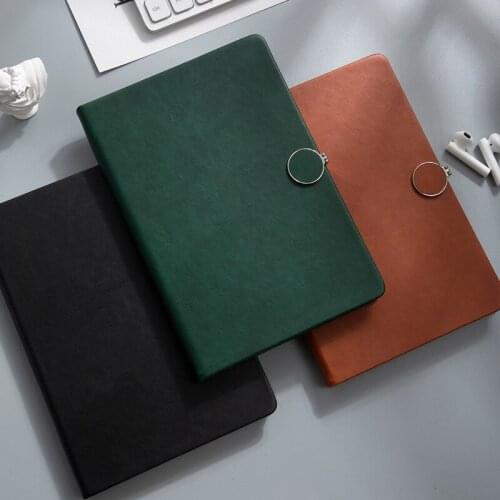 Student Study Notebook A5 Simple Leather Notebook Creative Business Notebook Set Round Buckle Diary Office Notebook