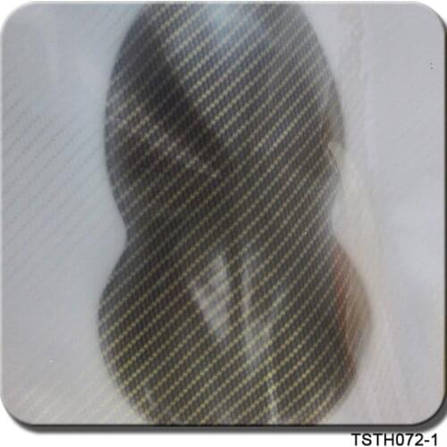 CSTD072-1 1mX50m hidro impresion transfer transparent and gold carbon fiber hydrographics film