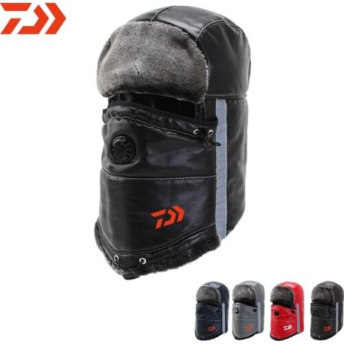 Daiwa New Hats Warm Winter Men Women Plus Velvet Unisex Hiking Fishing Earmuffs Cap With Mask Thick Warm Camo Cap Ear Riding