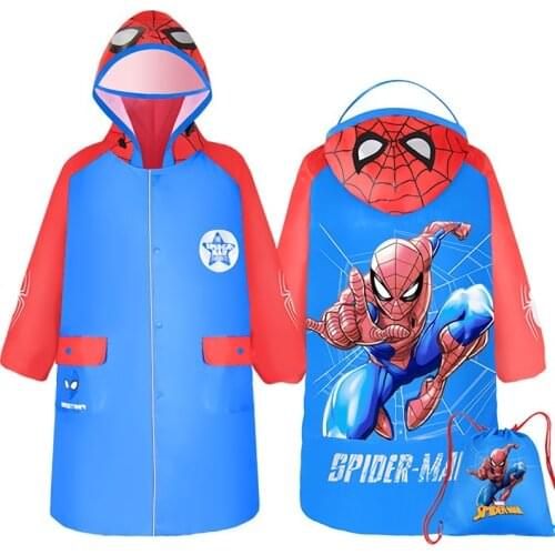 Disney Children Raincoat Luminous Strip Raincoat Kids Waterproof Cartoon Baby Rainwear Womens Rain Coats Waterproof with Hood