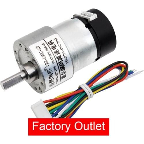 ChiHai Motor CHR-GM37-520ABHL Off-Axis High Torque Dc Motor With Self-Balancing Hall Encoder Back Cover for DIY