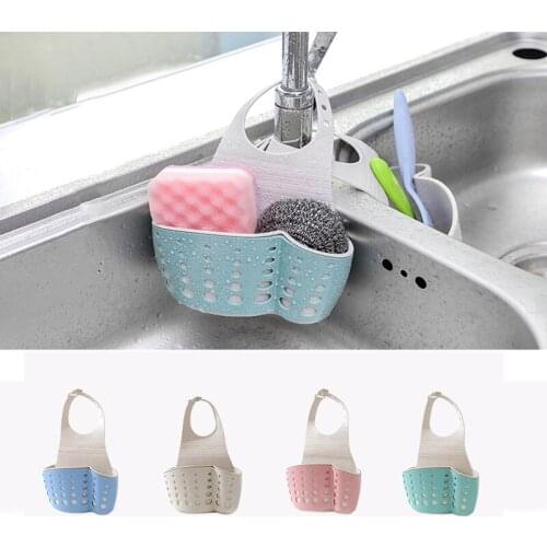 Hot Sale Doublelayer Kitchen Shelf Adjustable Hang Plastic Sink Storage Hang Bag Portable Kitchen Shelf Faucet Sponge Drain Rack
