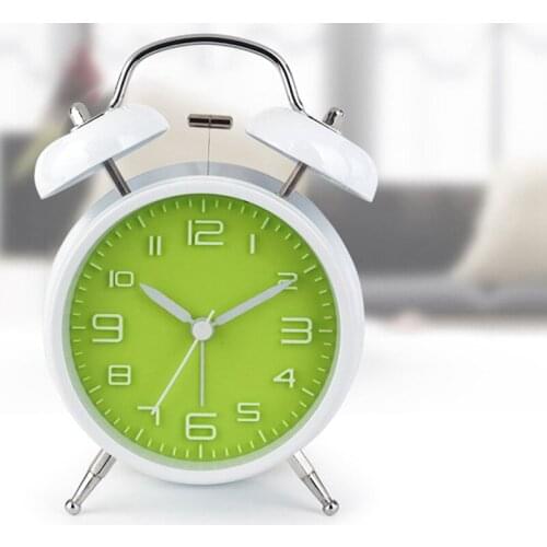 Loud Alarm For Deep Sleepers 4Inch Retro Twin Bell Alarm Clock With Backlight For Bedroom And Home Decoration