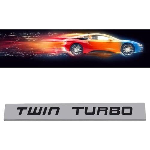 Chrome Black TWIN TURBO Engine for Fender Trunk Lid Emblem Decal Badge Sticker