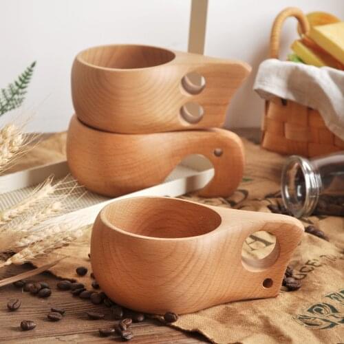 Chinese Portable Handmade Wood Coffee Mug Rubber Wooden Tea Milk Cups Water Drinking Mugs Drinkware Juice Lemon Teacup Gift