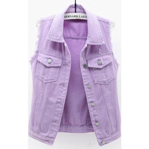 New Womens Basic Jackets Spring Summer Denim Vest Women Short Frayed Sleeveless Jacket Ripped Cardigan Outerwear Plus Size 5XL