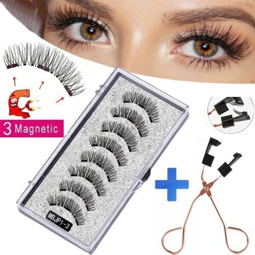MB 8PCS Magnetic Eyelashes 3D False Magnetic Lashes Natural For Mink Eye Lashes Extension Lasting Handmade Eyelash Tweezer