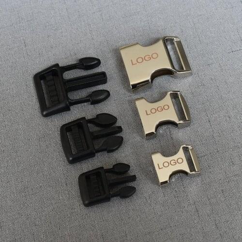 50 Pcs/Pack 15mm 20mm 25mm LOGO Metal Plastic Release Belt Buckle For Bag Backpack Pet Collar Necklace Bracelet Garment Sewing