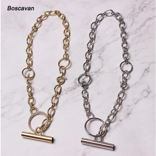 Fashion Women Girl Chain Choker Gold Metal Link Collar Necklace Punk Gothic Jewelry Accessoriess