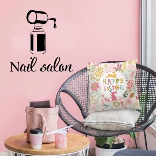 Cartoon Nail Salon Decal Removable Vinyl Mural Poster For Kids Rooms Home Decor Mural Custom