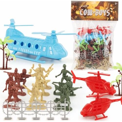 86pcs/set Soldier Model Sandbox Game Military Plastic Toy Desktop Game Figures Models Play Kit Children Educational Toys For Boy